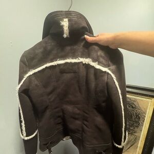 Chic Black Jacket with White Accents